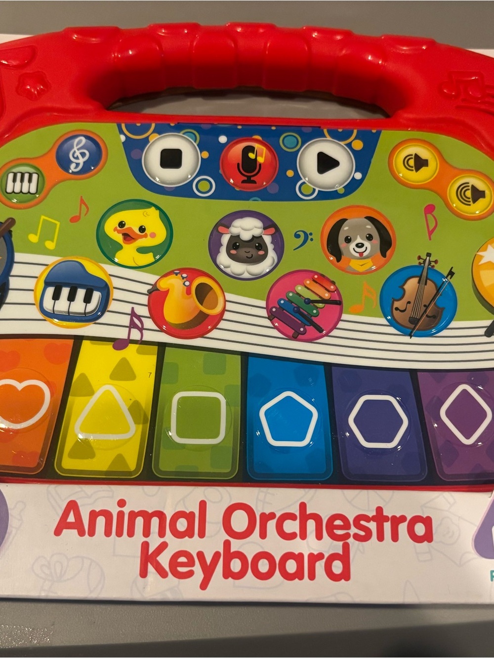 Animal Orchestra Keyboard - Red Handle Multicolor Kids Piano